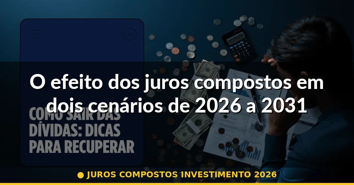O efeito dos juros compostos em dois cenários de 2026 a 2031 — juros compostos investimento 2026