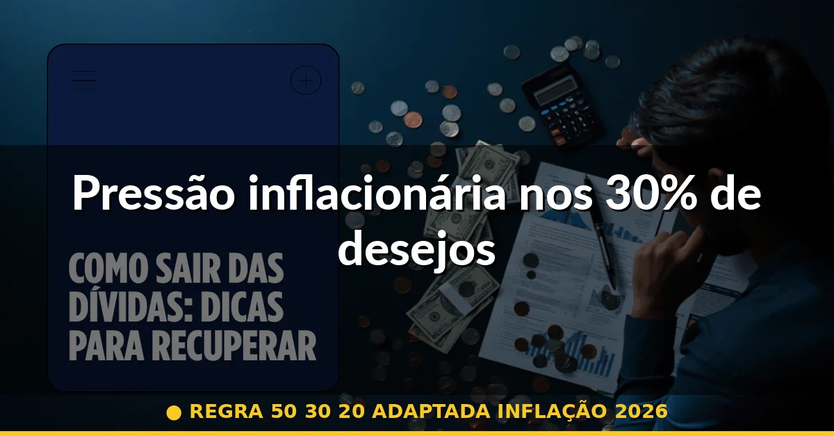 Pressão inflacionária nos 30% de desejos — regra 50 30 20 adaptada inflação 2026