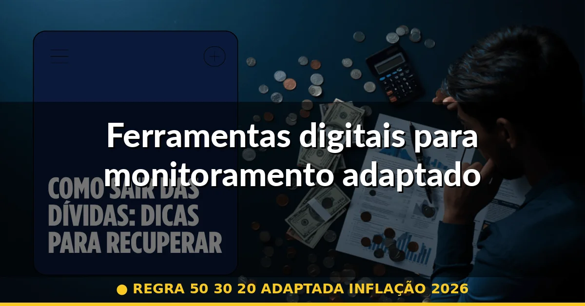 Ferramentas digitais para monitoramento adaptado — regra 50 30 20 adaptada inflação 2026