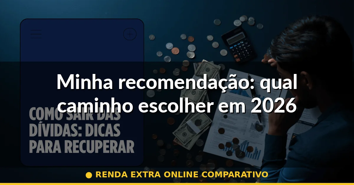 Minha recomendação: qual caminho escolher em 2026 — renda extra online comparativo