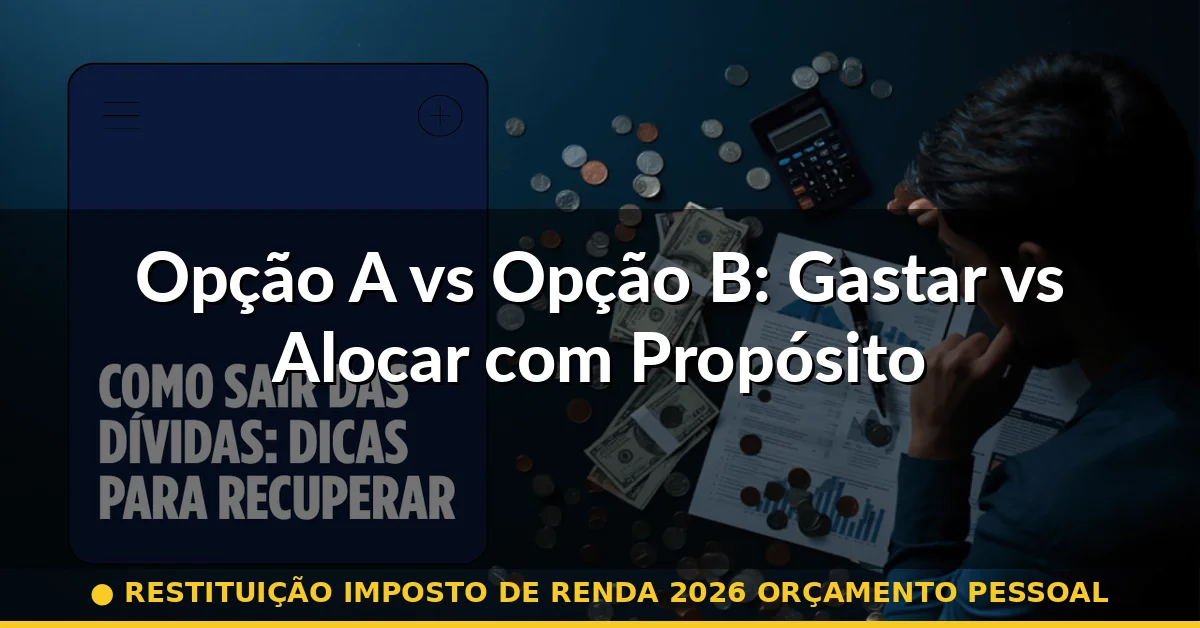 Opção A vs Opção B: Gastar vs Alocar com Propósito — restituição imposto de renda 2026 orçamento pessoal