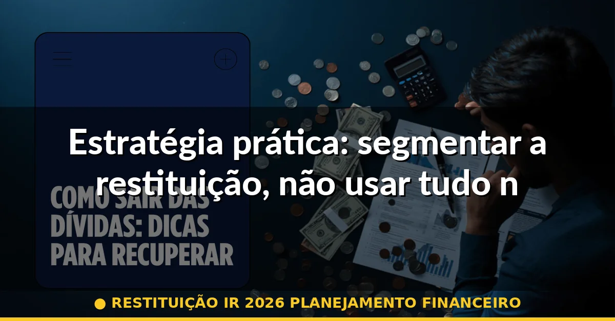 Estratégia prática: segmentar a restituição, não usar tudo num lugar — restituição ir 2026 planejamento financeiro