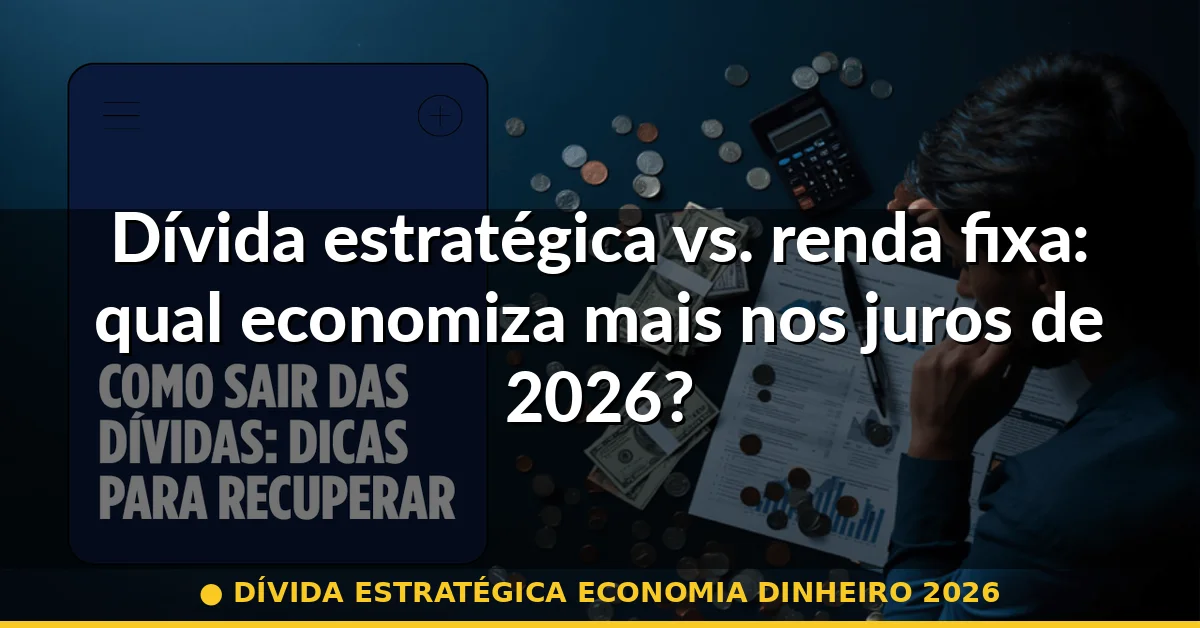 dívida estratégica economia dinheiro 2026 — Guia completo 2026