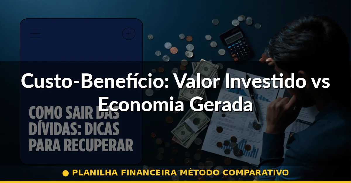 Custo-Benefício: Valor Investido vs Economia Gerada — planilha financeira método comparativo