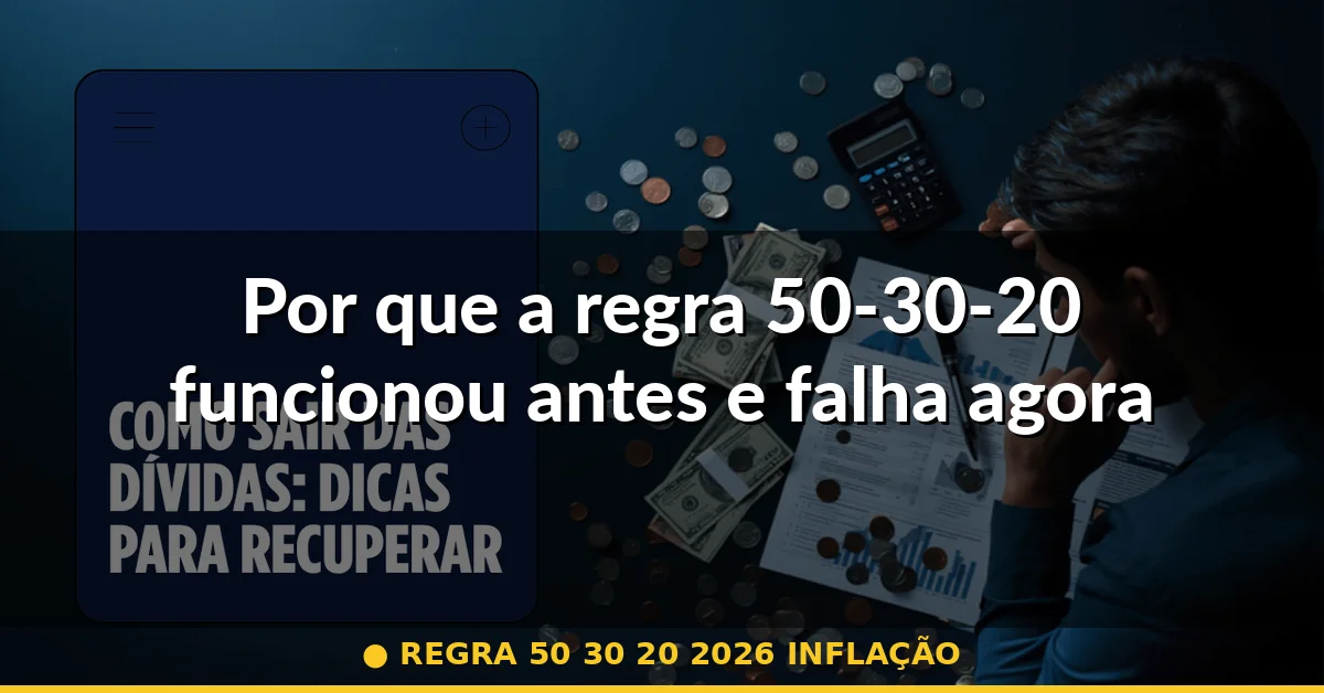 Por que a regra 50-30-20 funcionou antes e falha agora — regra 50 30 20 2026 inflação