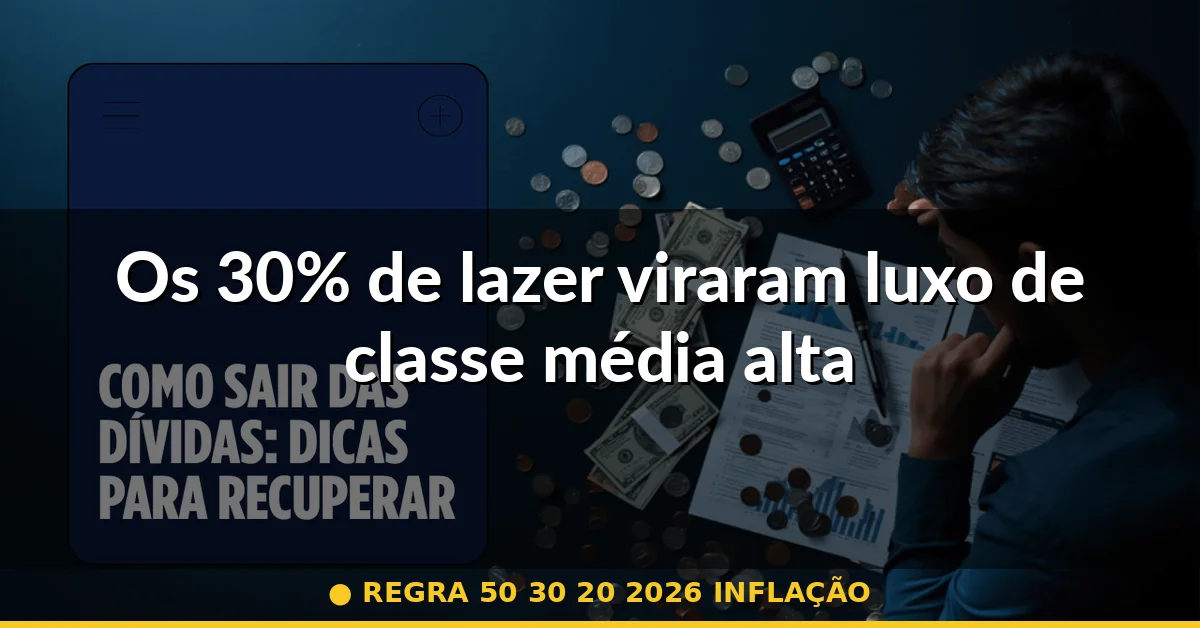 Os 30% de lazer viraram luxo de classe média alta — regra 50 30 20 2026 inflação