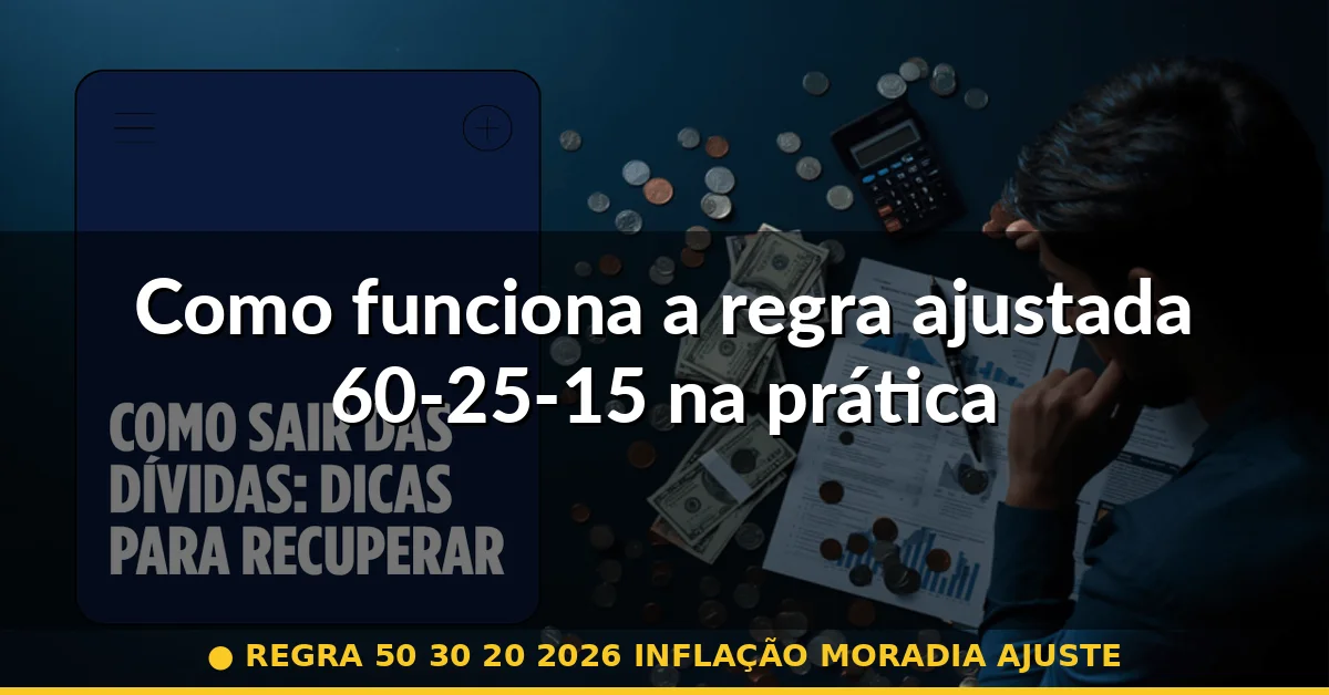 Como funciona a regra ajustada 60-25-15 na prática — regra 50 30 20 2026 inflação moradia ajuste