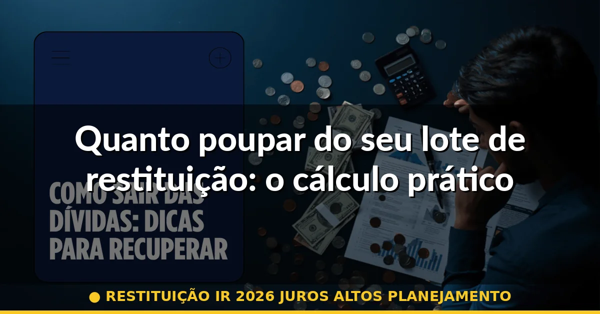 Quanto poupar do seu lote de restituição: o cálculo prático — restituição ir 2026 juros altos planejamento