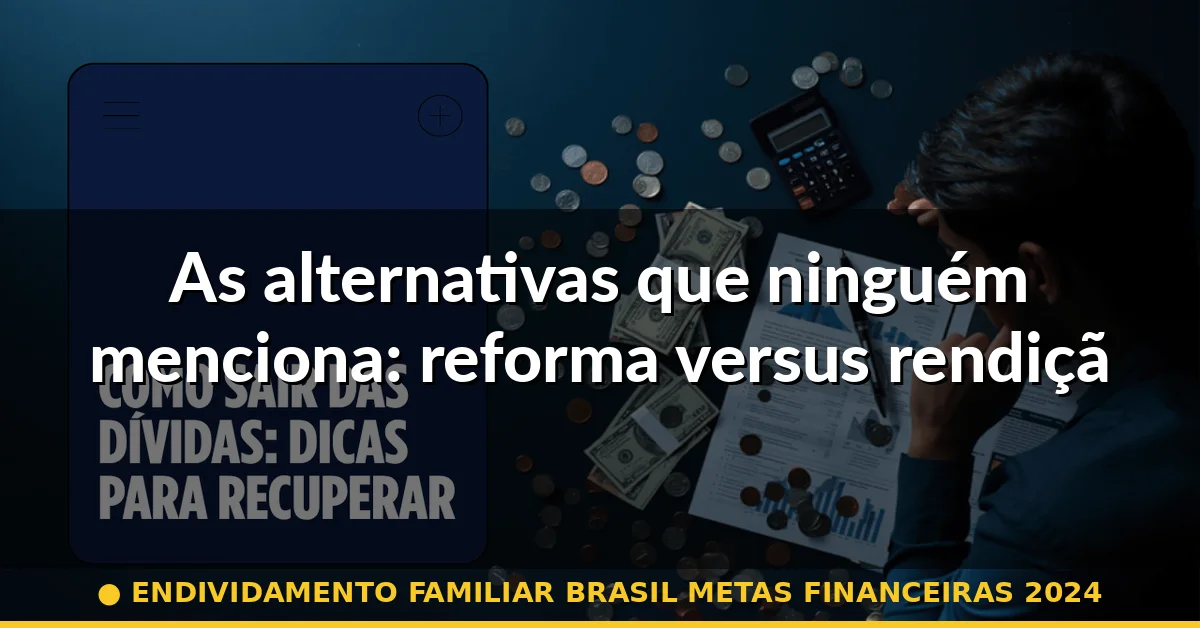 As alternativas que ninguém menciona: reforma versus rendição — endividamento familiar brasil metas financeiras 2024