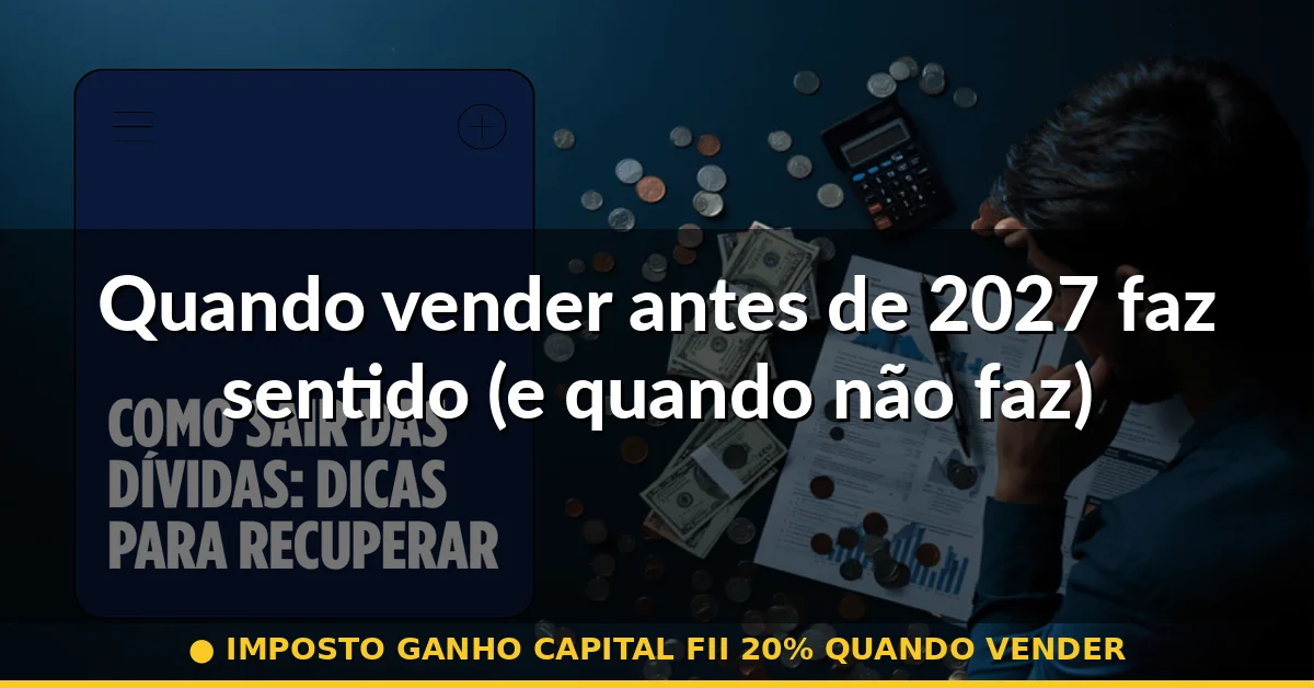 Quando vender antes de 2027 faz sentido (e quando não faz) — imposto ganho capital fii 20% quando vender