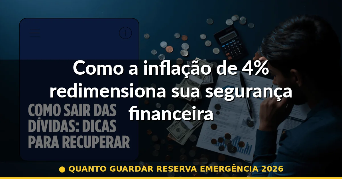 Como a inflação de 4% redimensiona sua segurança financeira — quanto guardar reserva emergência 2026