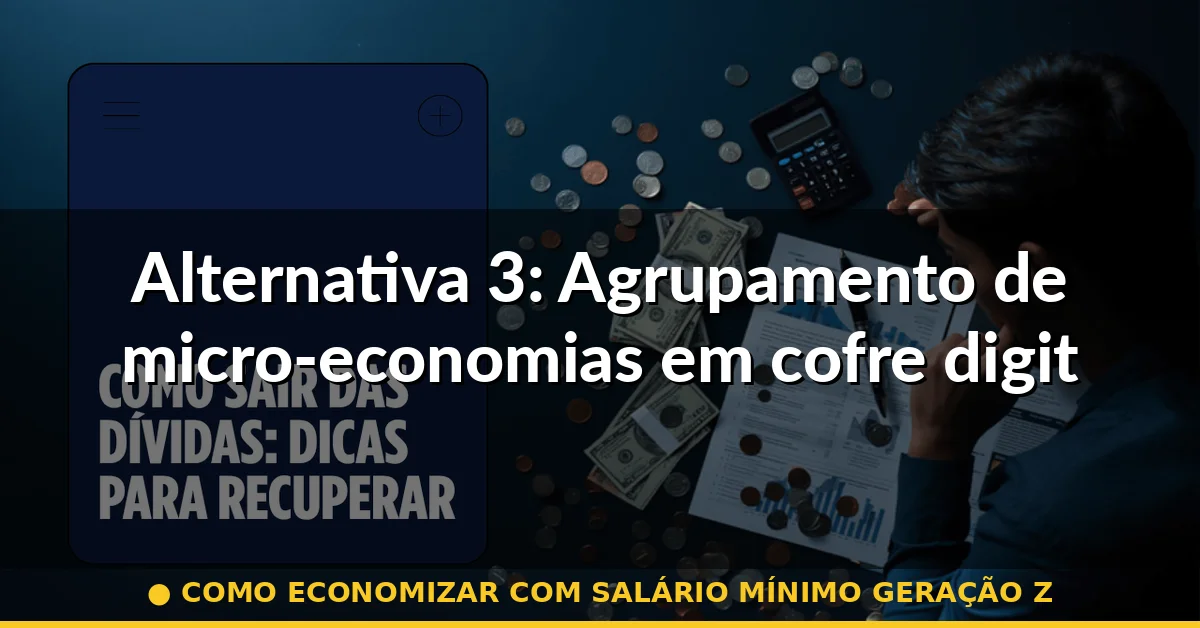 Alternativa 3: Agrupamento de micro-economias em cofre digital com meta clara — como economizar com salário mínimo geração z