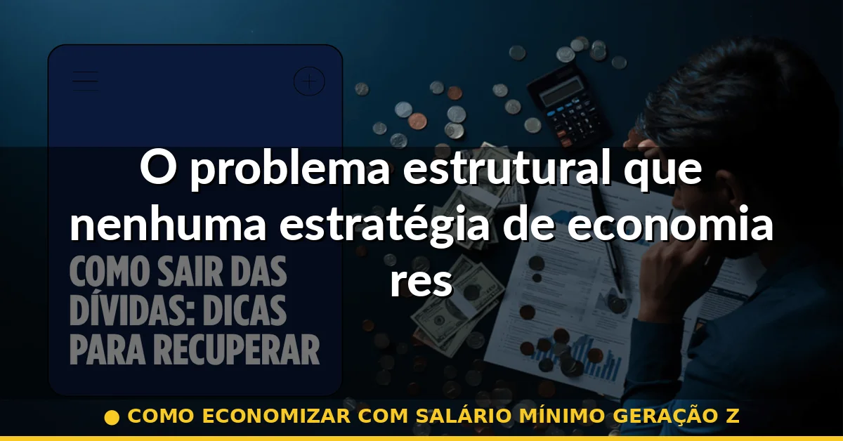 O problema estrutural que nenhuma estratégia de economia resolve — como economizar com salário mínimo geração z