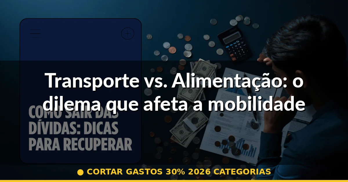 Transporte vs. Alimentação: o dilema que afeta a mobilidade econômica — cortar gastos 30% 2026 categorias