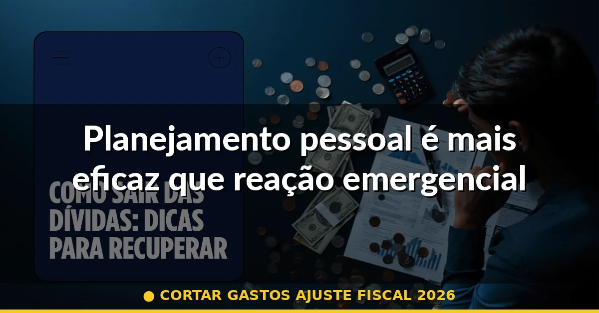Planejamento pessoal é mais eficaz que reação emergencial — cortar gastos ajuste fiscal 2026