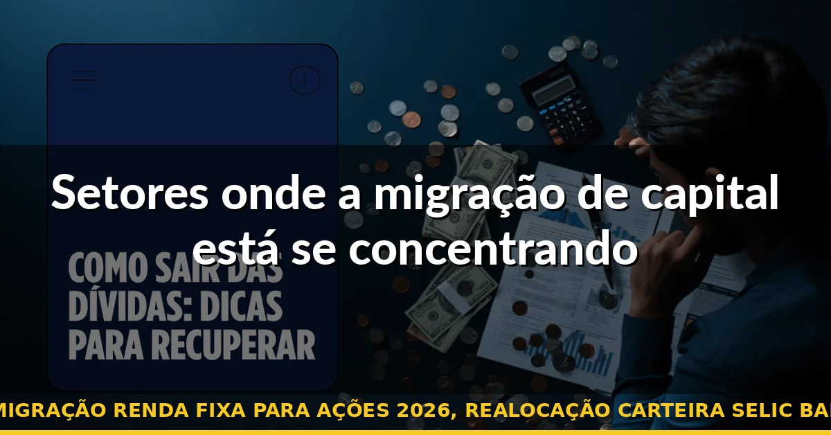 Setores onde a migração de capital está se concentrando — migração renda fixa para ações 2026, realocação carteira selic baixa