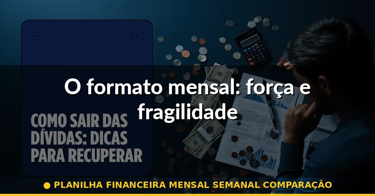 O formato mensal: força e fragilidade — planilha financeira mensal semanal comparação