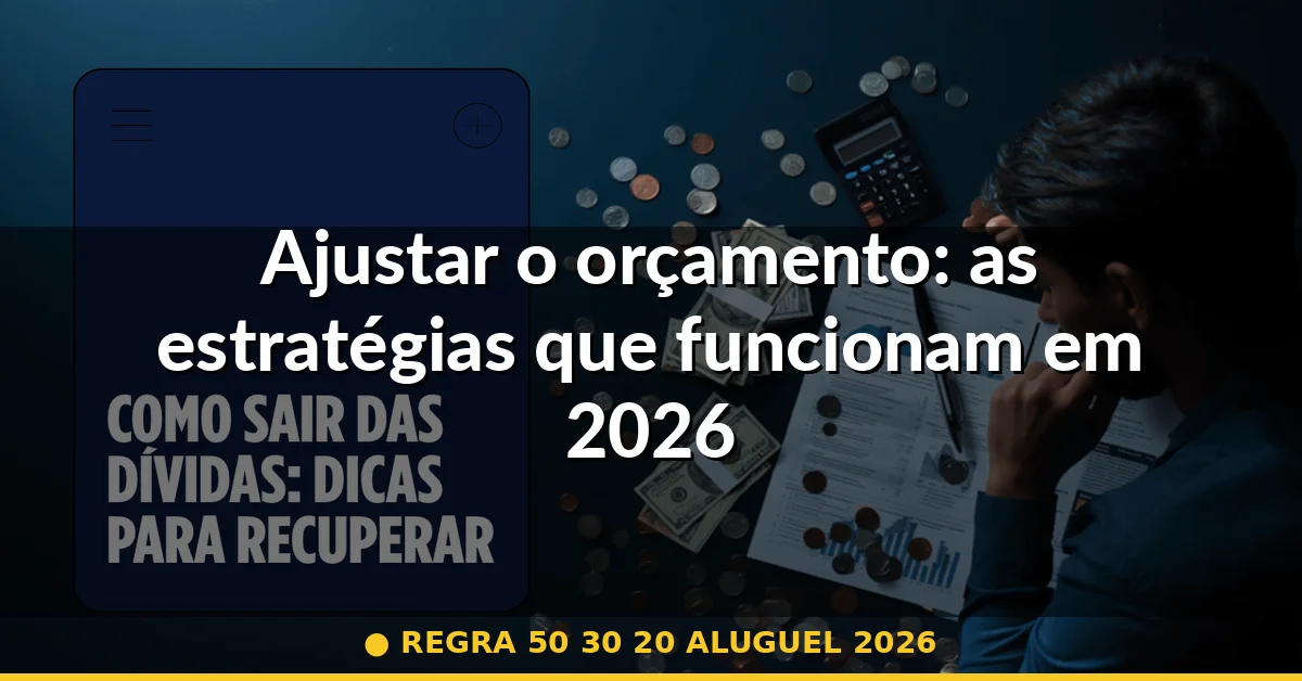 Ajustar o orçamento: as estratégias que funcionam em 2026 — regra 50 30 20 aluguel 2026
